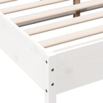 vidaXL Cadre de lit sans matelas blanc 160x200 cm bois de pin massif