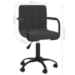 vidaXL Chaises pivotantes à manger lot de 4 noir velours