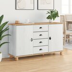 vidaXL Buffet 'ASKIM'Blanc 133.5x40x79 cm Bois massif pin