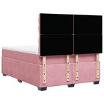vidaXL Sommier à lattes de lit avec matelas Rose 140x190 cm Velours
