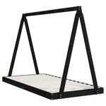 vidaXL Cadre de lit pour enfants noir 90x190 cm bois de pin massif