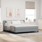 lit à sommier vidaXL avec matelas gris clair 180x200 cm Tissu