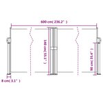 vidaXL Auvent latéral rétractable anthracite 140x600 cm