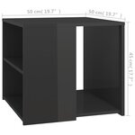 vidaXL Table d'appoint gris brillant 50x50x45 cm bois d'ingénierie