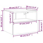 vidaXL Meuble TV mural sonoma gris 40x30x30 cm bois d'ingénierie