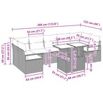 Ensemble de Canapé de Jardin 8 Pièces avec Coussins Beige Rattan Poly