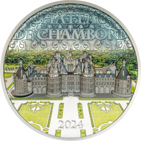 Pièce de monnaie en Argent 25 Dollars g 155.5 (5 oz) Millésime 2024 Chateau de Chambord CHATEAU DE CHAMBORD