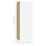 vidaXL Meuble TV Blanc et chêne sonoma 30 5x30x90 cm Bois d’ingénierie