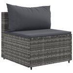 vidaXL Salon de jardin 4 Pièces avec coussins gris résine tressée