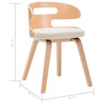vidaXL Chaises à manger lot de 4 crème bois courbé et similicuir