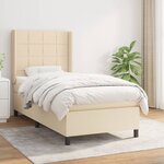 vidaXL Sommier à lattes de lit et matelas Crème 90x190 cm Tissu
