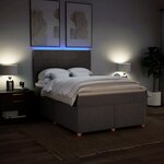 vidaXL Sommier à lattes de lit avec matelas Taupe 140x200 cm Tissu