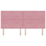 vidaXL Tête de lit à bouton en cristal tufté rose 200 cm velours