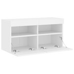 vidaXL Meuble TV mural avec lumières LED blanc 80x30x40 cm