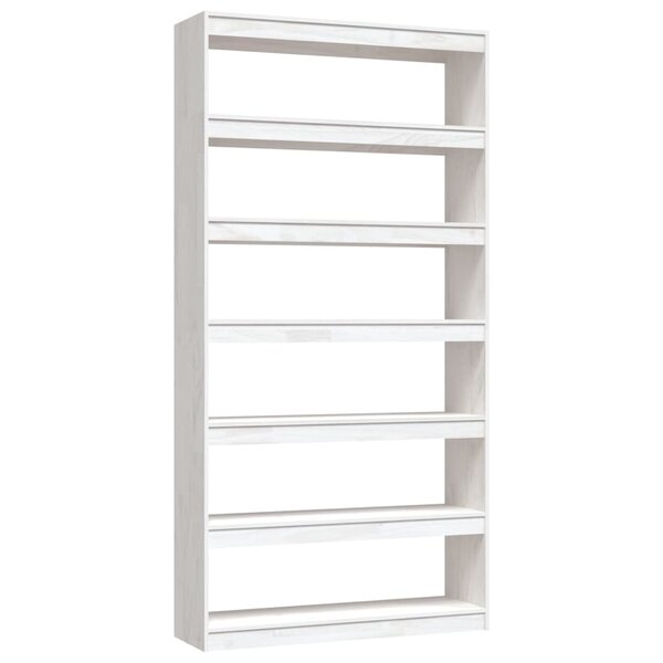 vidaXL Bibliothèque/Séparateur de pièce Blanc 100x30x200 cm Pin massif