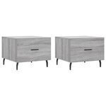 vidaXL Tables basses 2 Pièces sonoma gris 50x50x40 cm bois d'ingénierie