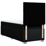 vidaXL Sommier à lattes de lit avec matelas Noir 90x200 cm Tissu