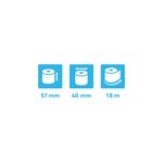Bobine Pour Tickets De Carte Bancaire 57x40mm - 18m - 1 Pli Thermique 55g/m2 - Blanc - X 50 - Exacompta