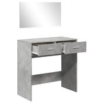 vidaXL Coiffeuse avec miroir gris béton 80x39x80 cm