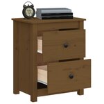 vidaXL Table de chevet Marron miel 50x35x61 5 cm Bois de pin massif