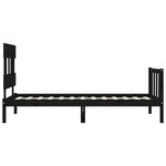 vidaXL Cadre de lit avec tête de lit noir petit simple bois massif