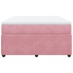 vidaXL Sommier à lattes de lit avec matelas Rose 140x200 cm Velours