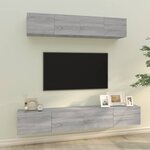 vidaXL Ensemble de meubles TV 4 Pièces Sonoma gris Bois d'ingénierie