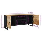 vidaXL Meuble TV 105x33x46 cm Bois massif de manguier