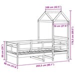 vidaXL Lit de jour avec toit 90x200 cm bois de pin massif
