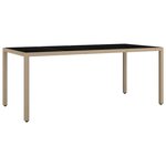 vidaXL Ensemble de bistro de jardin 7 Pièces coussins beige poly rotin