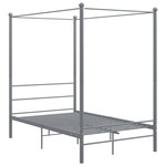 vidaXL Cadre de lit à baldaquin sans matelas gris métal 140x200 cm