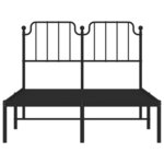 vidaXL Cadre de lit métal sans matelas avec tête de lit noir 120x200cm