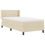 Lit à ressorts vidaXL avec matelas crème 90x200 cm en tissu
