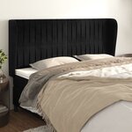 vidaXL Tête de lit avec oreilles Noir 163x23x118/128 cm Velours