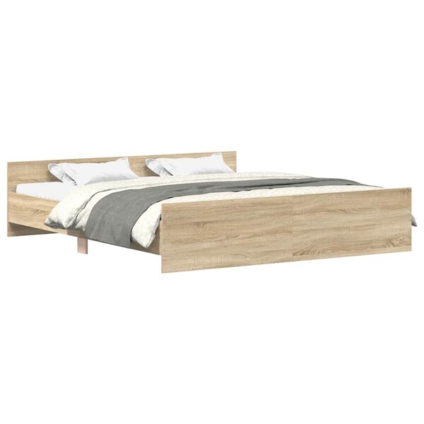vidaXL Cadre de lit sans matelas chêne sonoma 160x200 cm