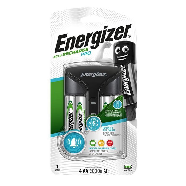 Chargeur Pro pour piles AA et AAA + 4 piles AA 2 000 mAh