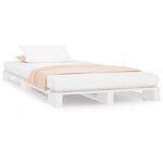 vidaXL Lit de palette Blanc 90x190 cm Bois de pin massif Simple