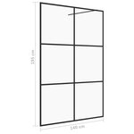 vidaXL Paroi de douche avec verre ESG transparent 140x195 cm Noir