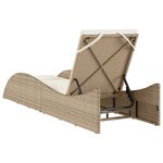 vidaXL Chaise longue avec coussin beige 60x205x73 cm résine tressée