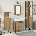 vidaXL Ensemble de meubles de salle de bain 4 pièces en bois d'artisanat couleur chêne