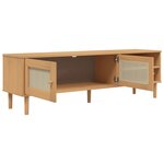 vidaXL Meuble TV SENJA aspect rotin marron 158x40x49cm bois massif pin