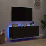 vidaXL Meubles TV muraux avec lumières LED 2 Pièces noir 60x35x41 cm