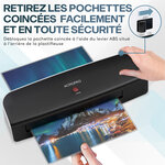 ACROPAQ Plastifieuse A4 80-125 microns- Bouton anti-bourrage Avec 15 Feuilles Plastifieuses-Economie 75  Energie