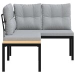vidaXL Bancs de jardin avec coussins lot de 2 acier enduit de poudre