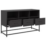 vidaXL Meuble TV noir 100 5x39x60 5 cm acier