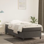 vidaXL Sommier à lattes de lit et matelas Gris foncé 80x200 cm Velours