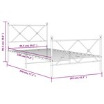 vidaXL Cadre de lit métal sans matelas et pied de lit blanc 100x190 cm