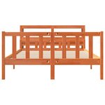 vidaXL Cadre de lit et tête de lit sans matelas cire marron 160x200 cm