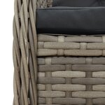 vidaXL Ensemble à manger de jardin et coussins 7 Pièces gris rotin