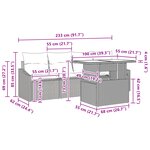 vidaXL Ensemble de canapé de jardin 5 pièces avec coussins en rotin poly noir